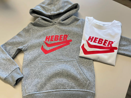 Der Heber Hoodie mit schwarzem oder rotem Logo