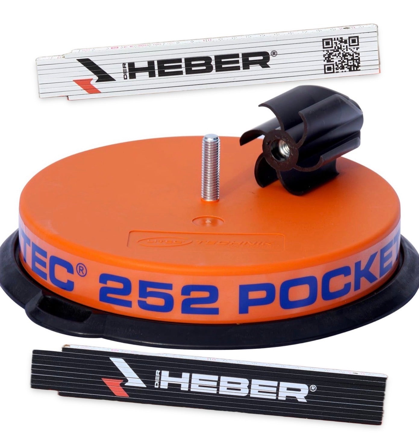 Kabelabroller Litec® L252 pocket, Nutzlast:  190 kg Gerätedurchmesser: ca. 25 cm, Randhöhe: ca. 50 mm. Inklusive Premium Der Heber® Zollstock.